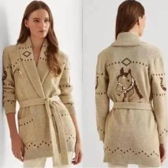 Lauren Ralph LaurenEquestrian Intarsia-Knit Cardigan